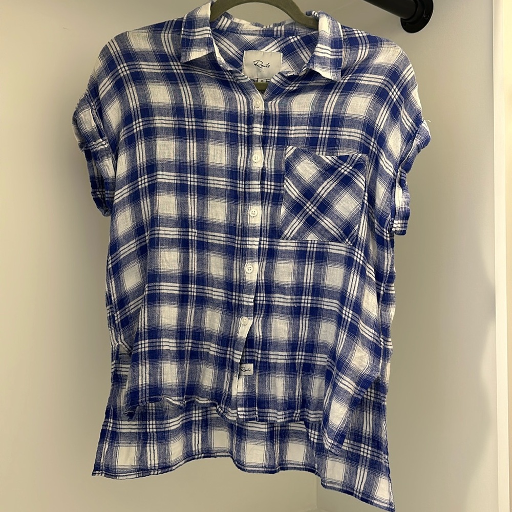 Rails short sleeve plaid button up